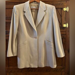 Vtg 1979 Emporio Armani 100% Virgin Wool Tan Beige Coat Jacket Blazer
